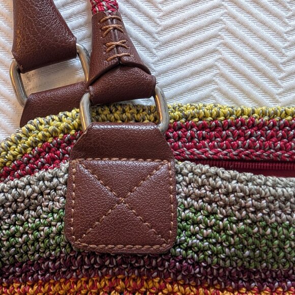 The Sak Cambria Crochet Tote Bag Rainbow Striped Multicolor Boho - Picture 4 of 15
